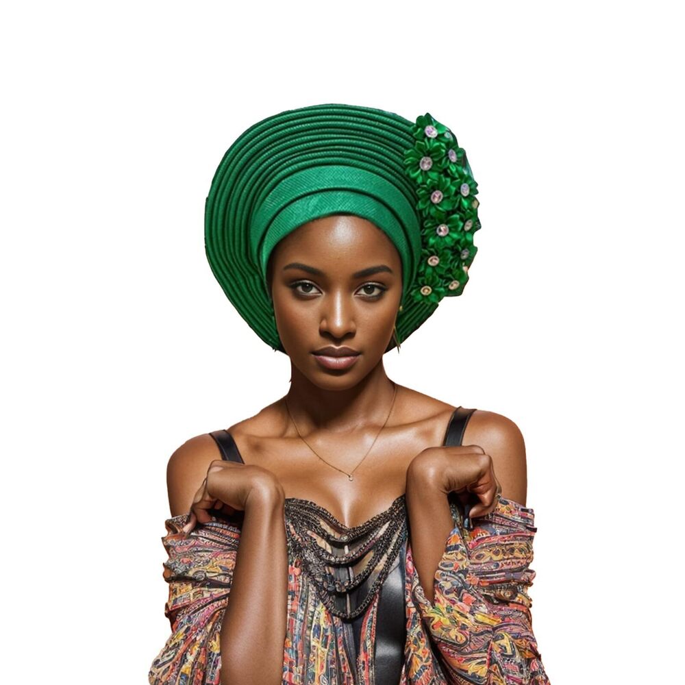 8522 African Head Wraps Fashion Headbands Stones ASO Oke Auto Gele Headtie
